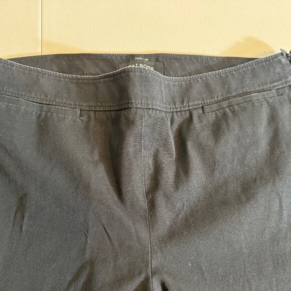 Talbots ankle pants black Chatham flat front side zip  stretch cotton Sz 10 - Picture 6 of 9